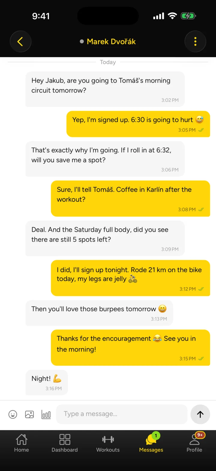Chat in the app